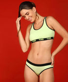 Women Sports Non Padded Bra (Light Green) - Young Trendz