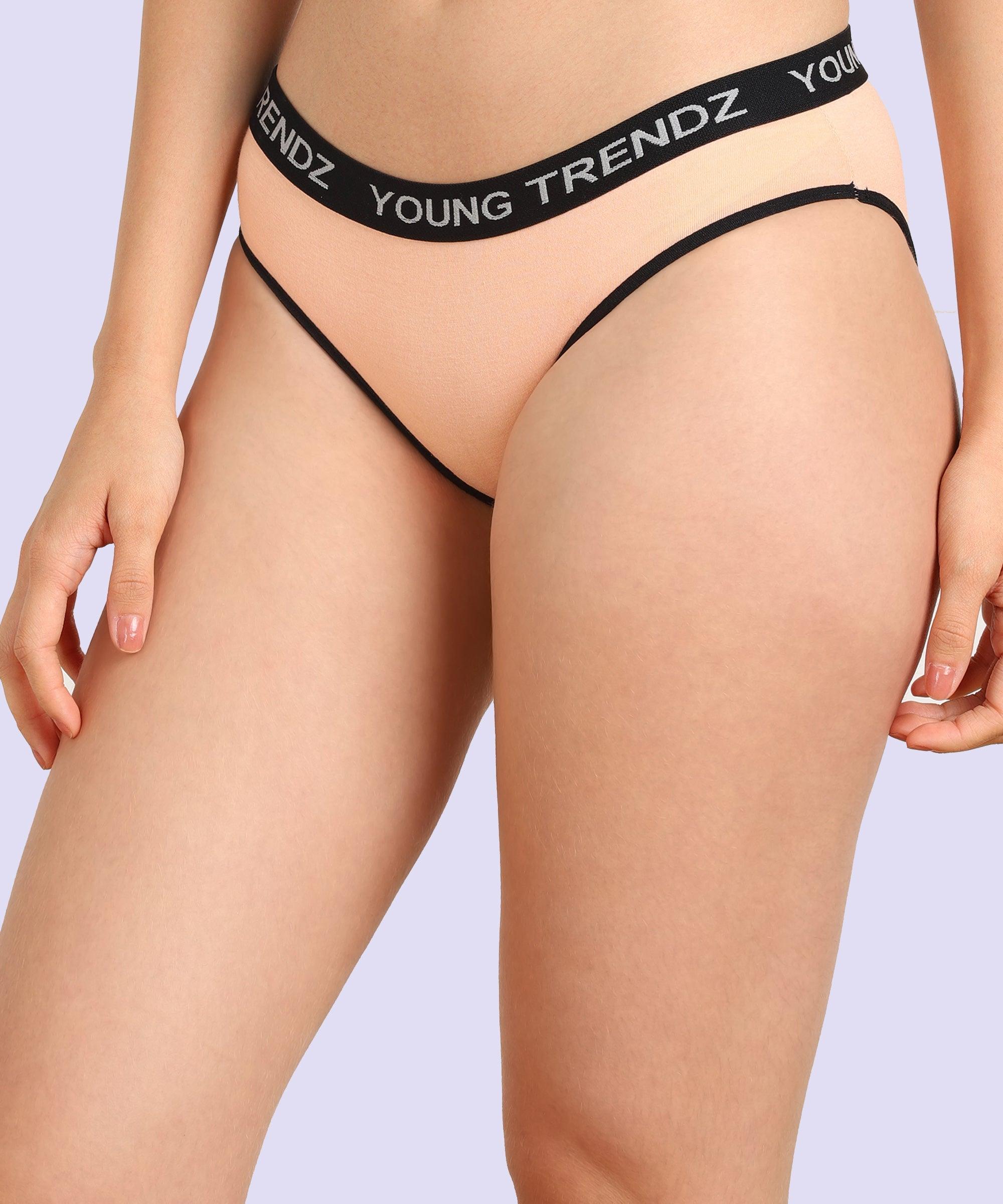 Young Trendz Women YT Elastic Hipster Peach Panty - Organic Cotton - Young Trendz