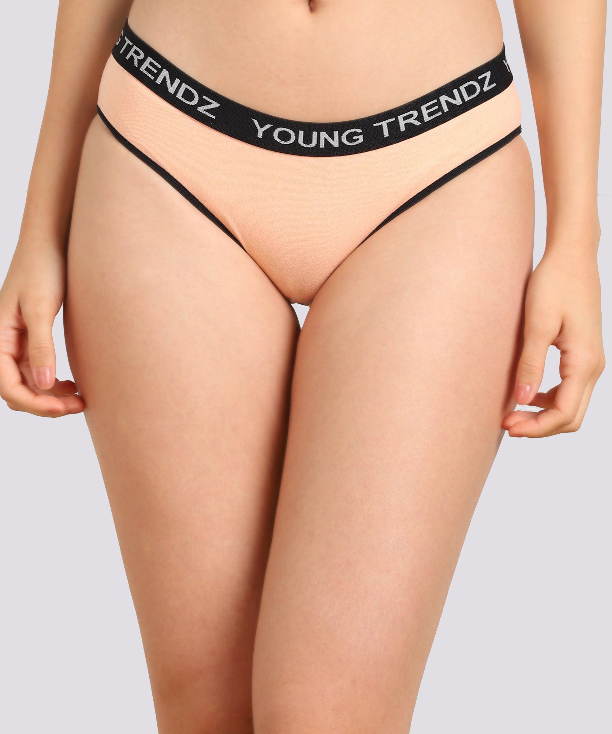 Young Trendz Women YT Elastic Hipster Peach Panty - Organic Cotton - Young Trendz