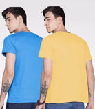 Young Trendz Mens Printed Halfsleeve Tshirt (BLUE,YELLOW) - Young Trendz