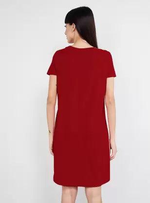 Women Night Dress 3/4 Sleeve Combo (Blue, Maroon) - Young Trendz
