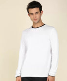 Men Solid Round Neck (White) T-Shirt - Young Trendz