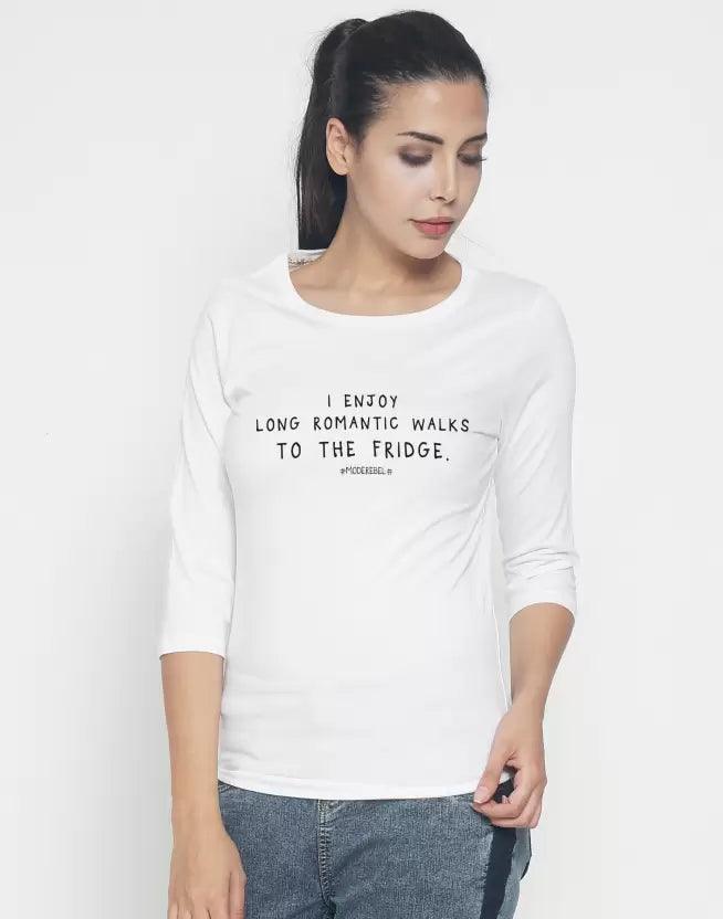 Women Graphic Print Round Neck T-Shirt (White) - Young Trendz