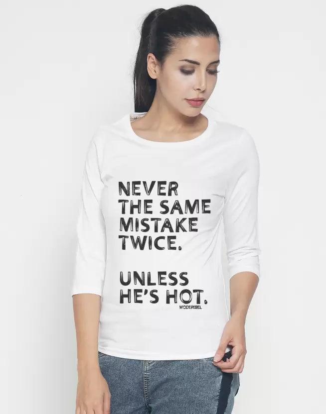 Women Graphic Print Round Neck T-Shirt (White) - Young Trendz