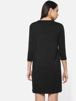 Women plain Night Dress (Black) - Young Trendz
