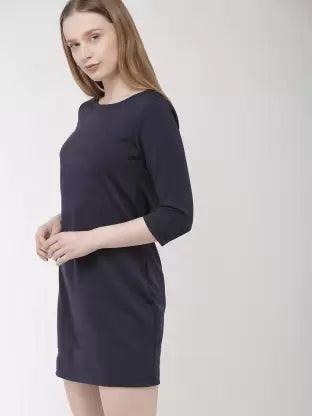 Women plain Night Dress (Dark Blue) - Young Trendz