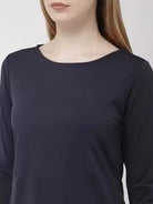 Women plain Night Dress (Dark Blue) - Young Trendz