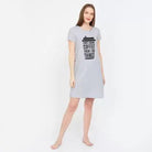 Women Night Dress Half Sleeve Combo (Black, Grey) - Young Trendz