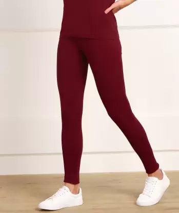 Thermal Tights for Winter Stretchable - Maroon - Young Trendz