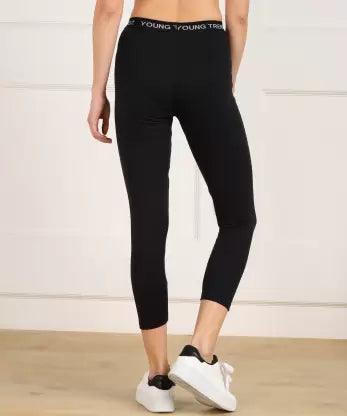 Women 3/4th/Calf Length Tights (Black) - Young Trendz