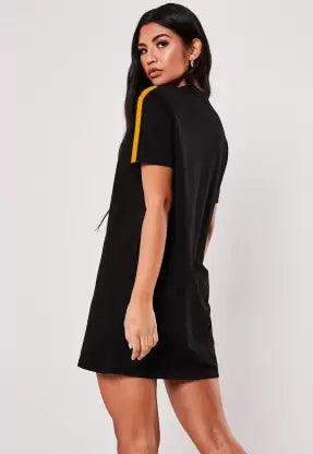 Women printed Night Dress (BLACK) - Young Trendz