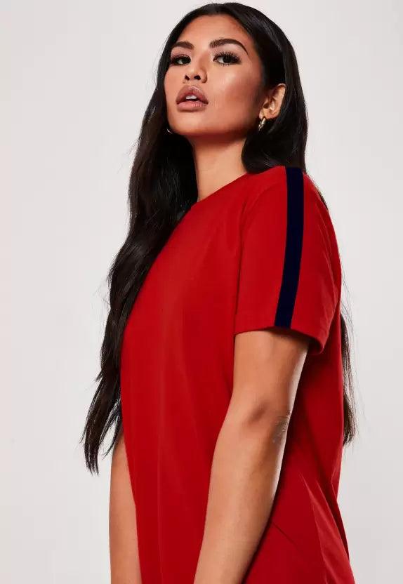 Women T Shirt (Red) Dress - Young Trendz