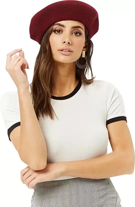 Women Solid Round Neck (White) T-Shirt - Young Trendz