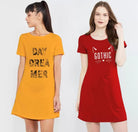 Pack of 2 Women Nighty (Red, Yellow) - Young Trendz