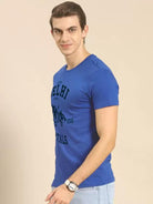 Men Printed Round Neck (Blue) T-Shirt - Young Trendz