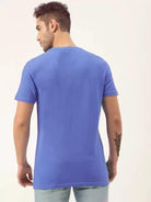 Men Printed Round (Neck Blue) T-Shirt - Young Trendz