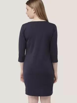 Women plain Night Dress (Blue) - Young Trendz