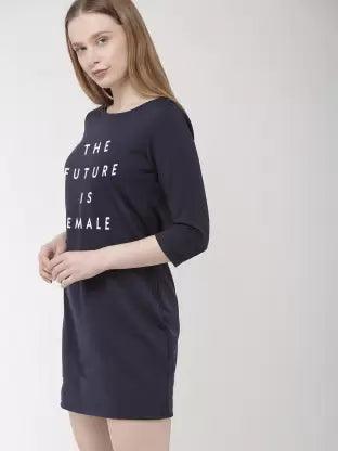 Women printed Night Dress (Blue) - Young Trendz