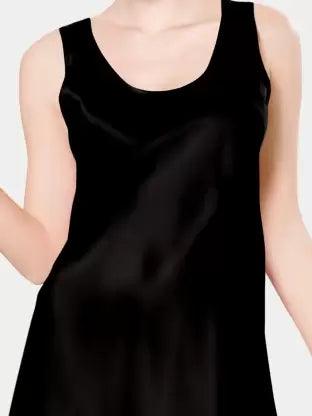 Women polyster Night Dress (Black) - Young Trendz