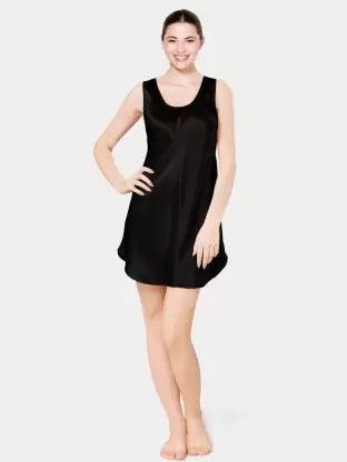 Women polyster Night Dress (Black) - Young Trendz