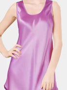 Women polyster Night Dress (Purple) - Young Trendz