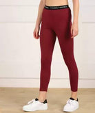 Women 3/4th/Calf Length Tights (Maroon) - Young Trendz