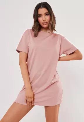 Women T Shirt (Pink) Dress - Young Trendz