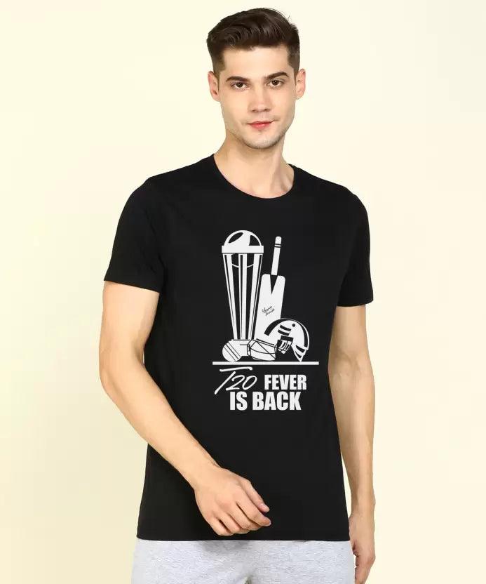 Men Printed Round Neck (Black) T-Shirt - Young Trendz